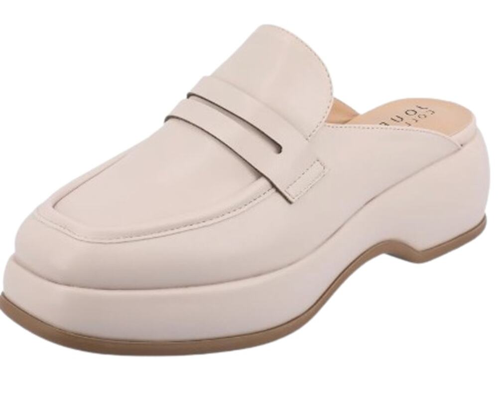JOURNEE COLLECTION Women's Antonina Platform Loafer Mule Size 6.5 Cream Bone NIB